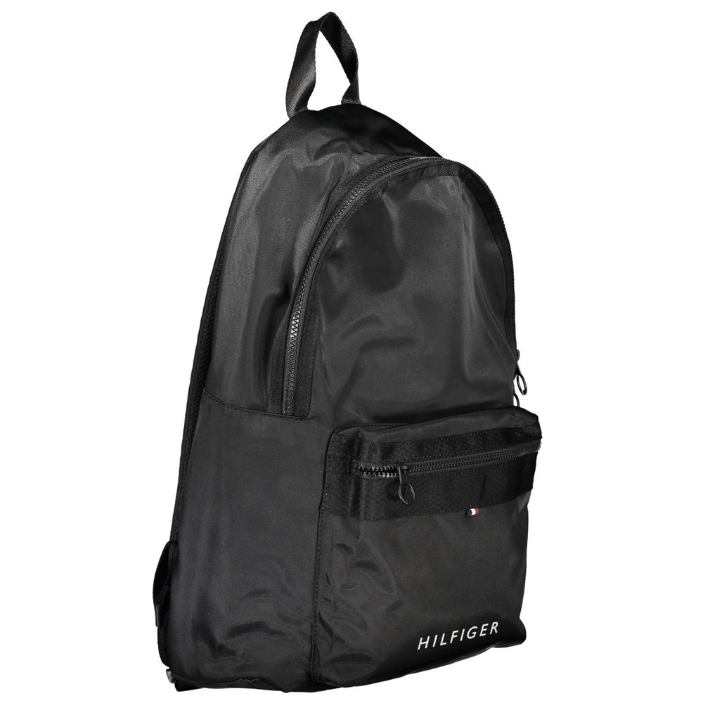 Black Polyester Men Backpack - ventzia