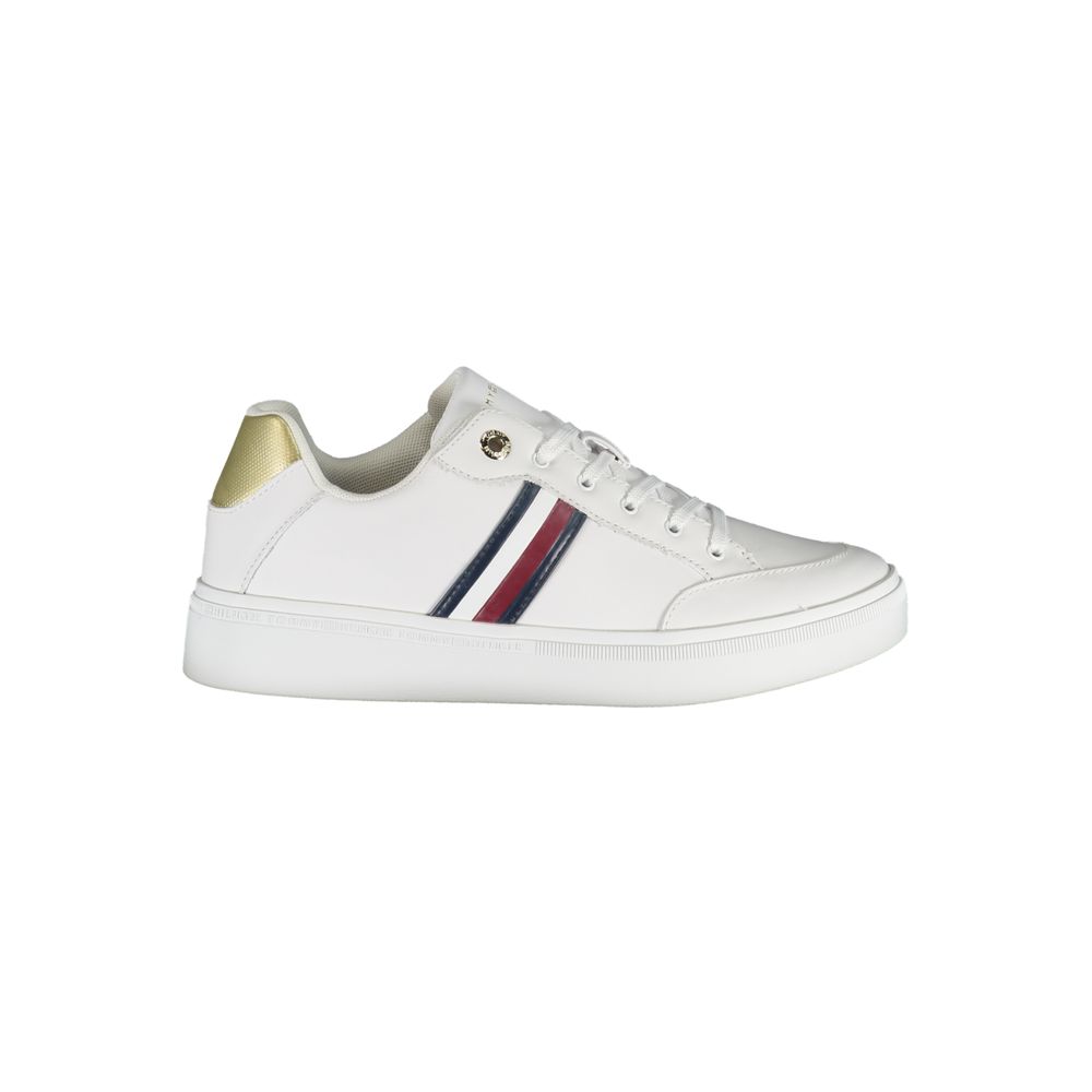 White Polyurethane Women Sneaker - ventzia