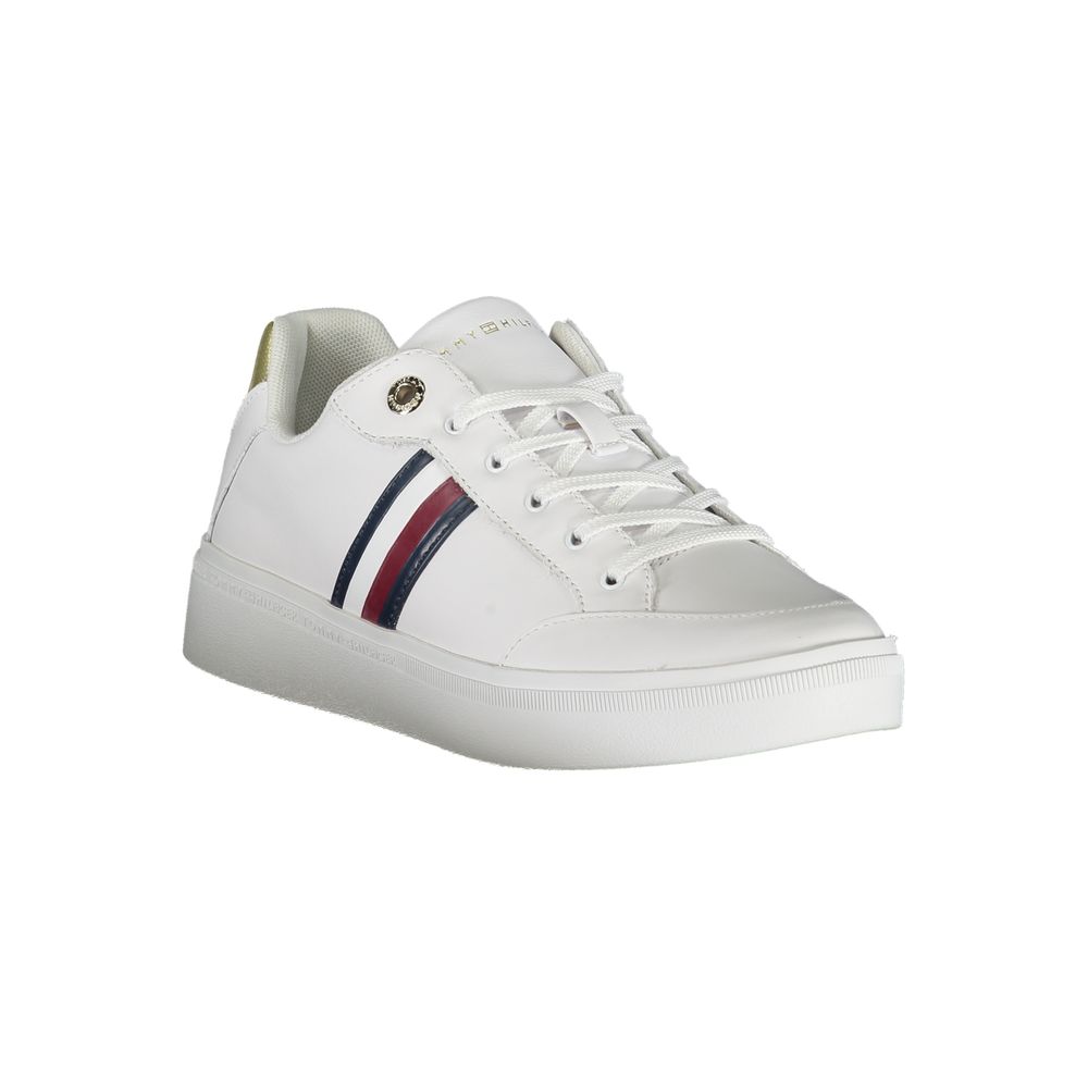 White Polyurethane Women Sneaker - ventzia