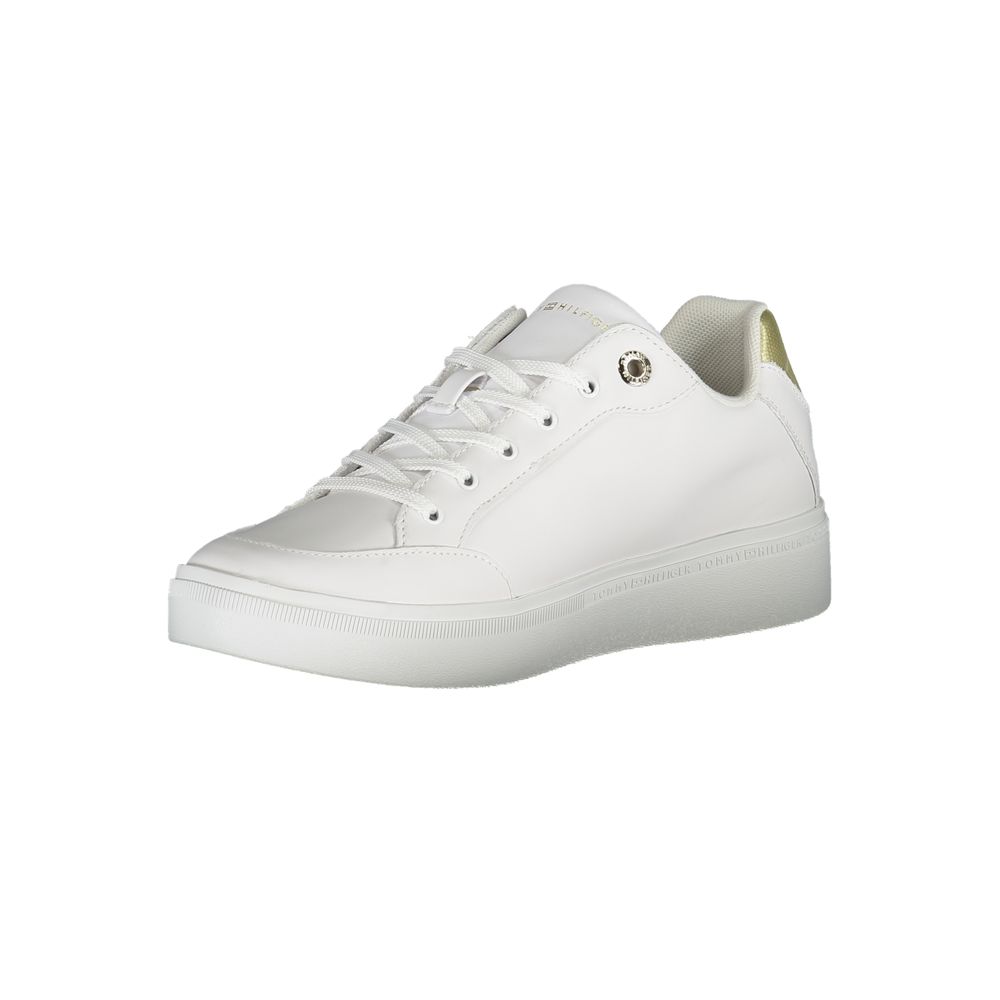 White Polyurethane Women Sneaker - ventzia