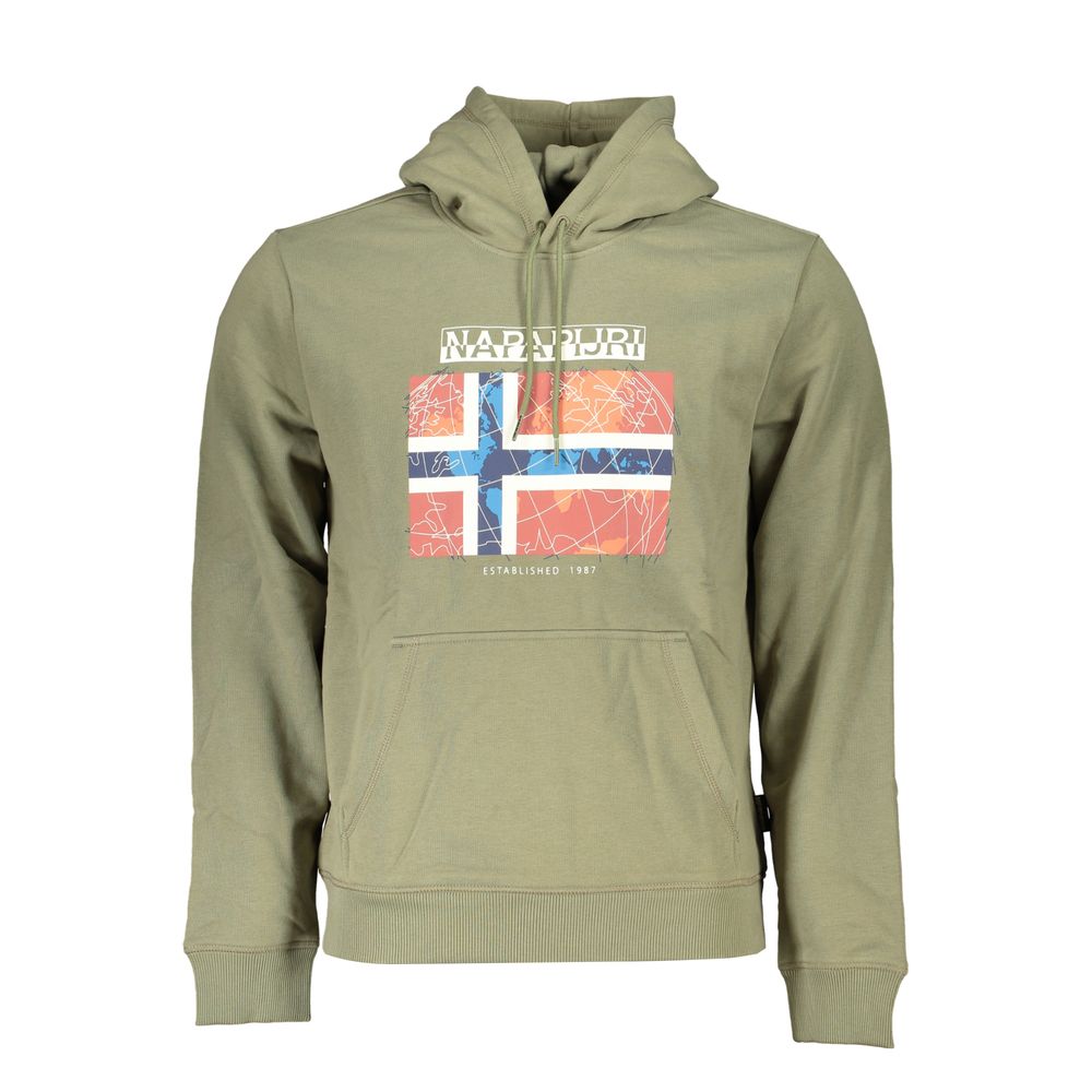 "Verde Cotton Men's Sweatshirt with Hood" - ventzia