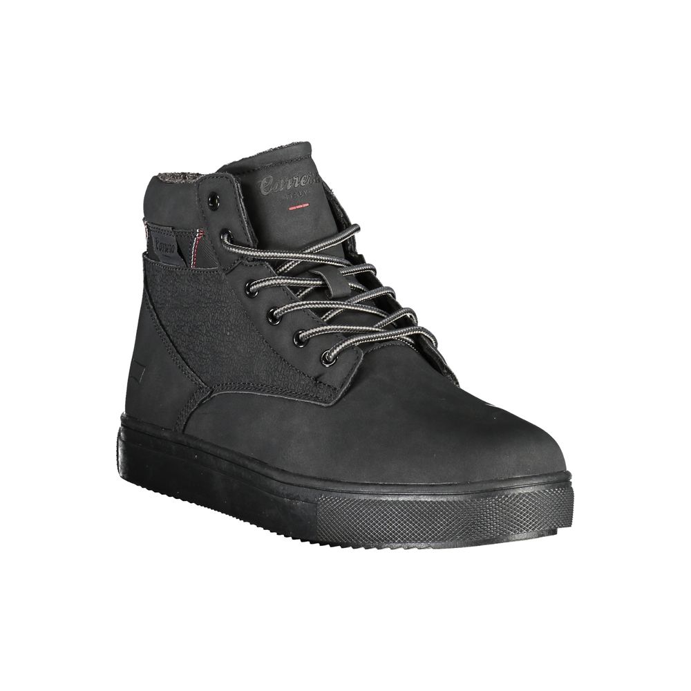 Black Polyurethane Men's Ankle Boot - ventzia