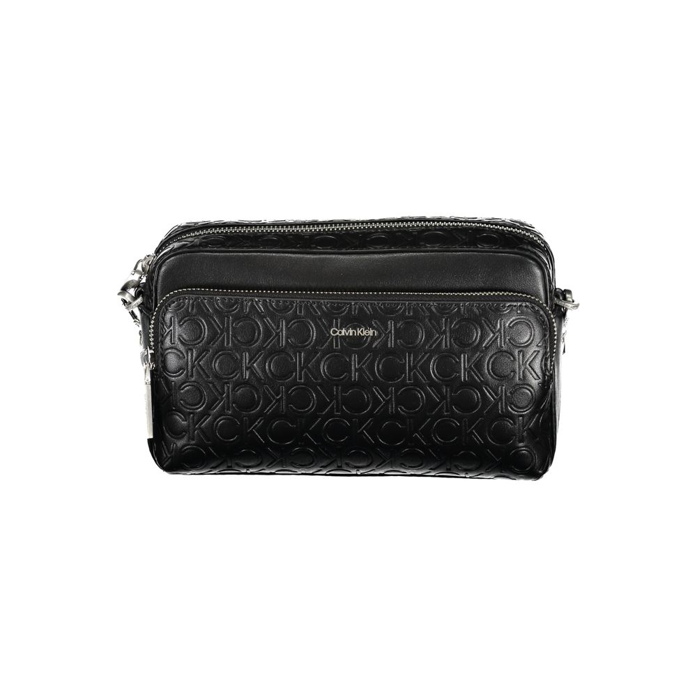 Black Polyester Handbag - ventzia