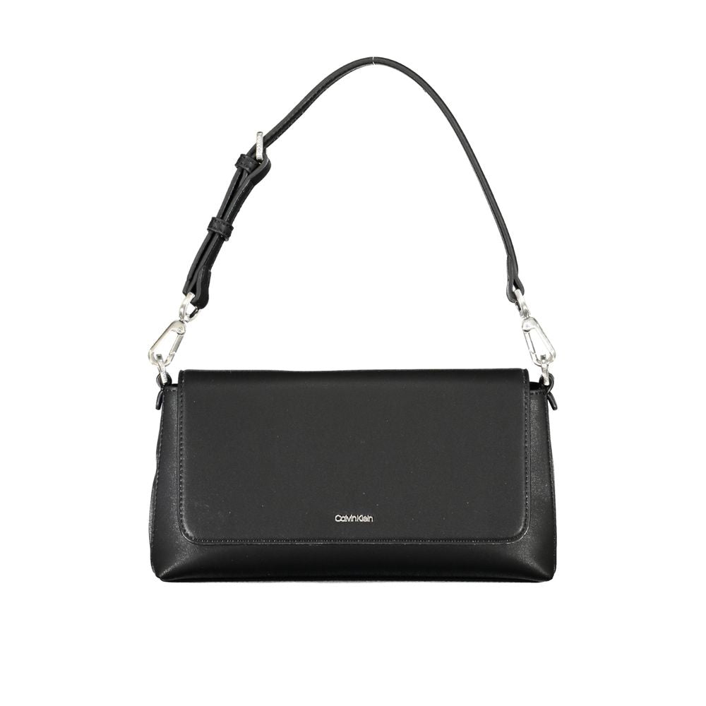 Black Polyester Women Handbag
