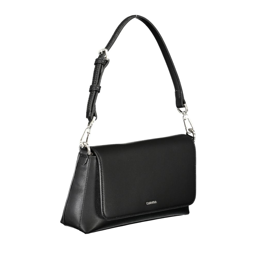 Black Polyester Handbag - ventzia
