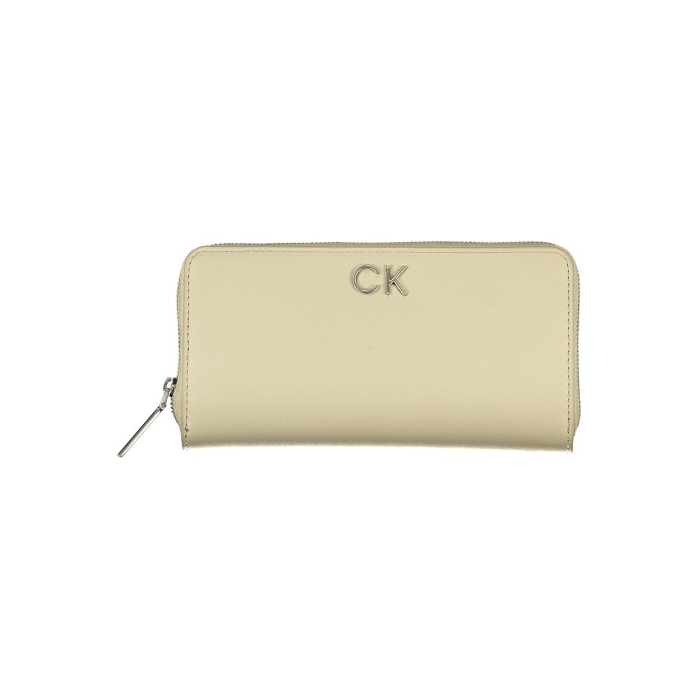 Beige Polyurethane Women Wallet - ventzia