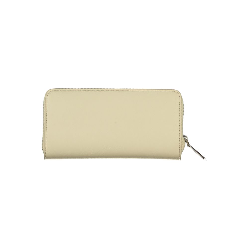 Beige Polyurethane Women Wallet - ventzia