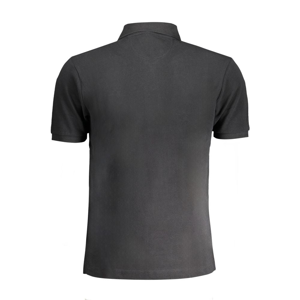 Black Cotton Men's Polo Shirt - ventzia