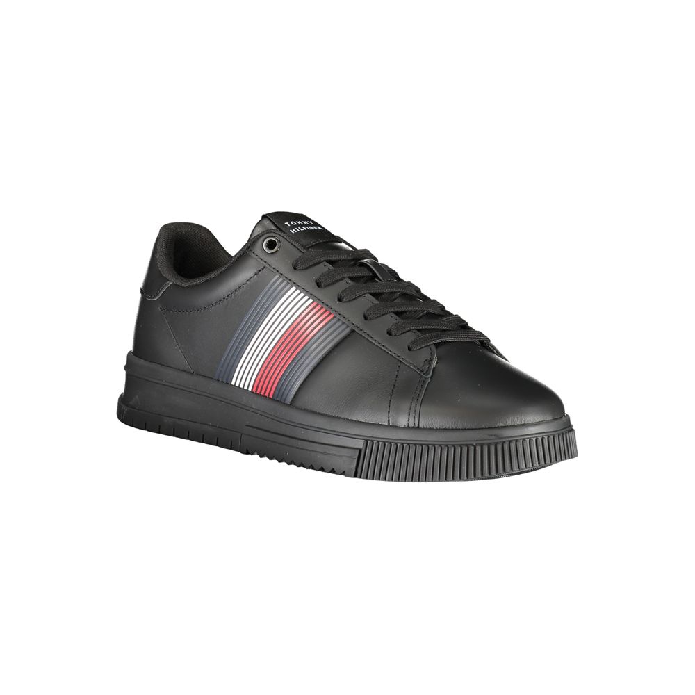 Black Polyurethane Men Sneaker - ventzia
