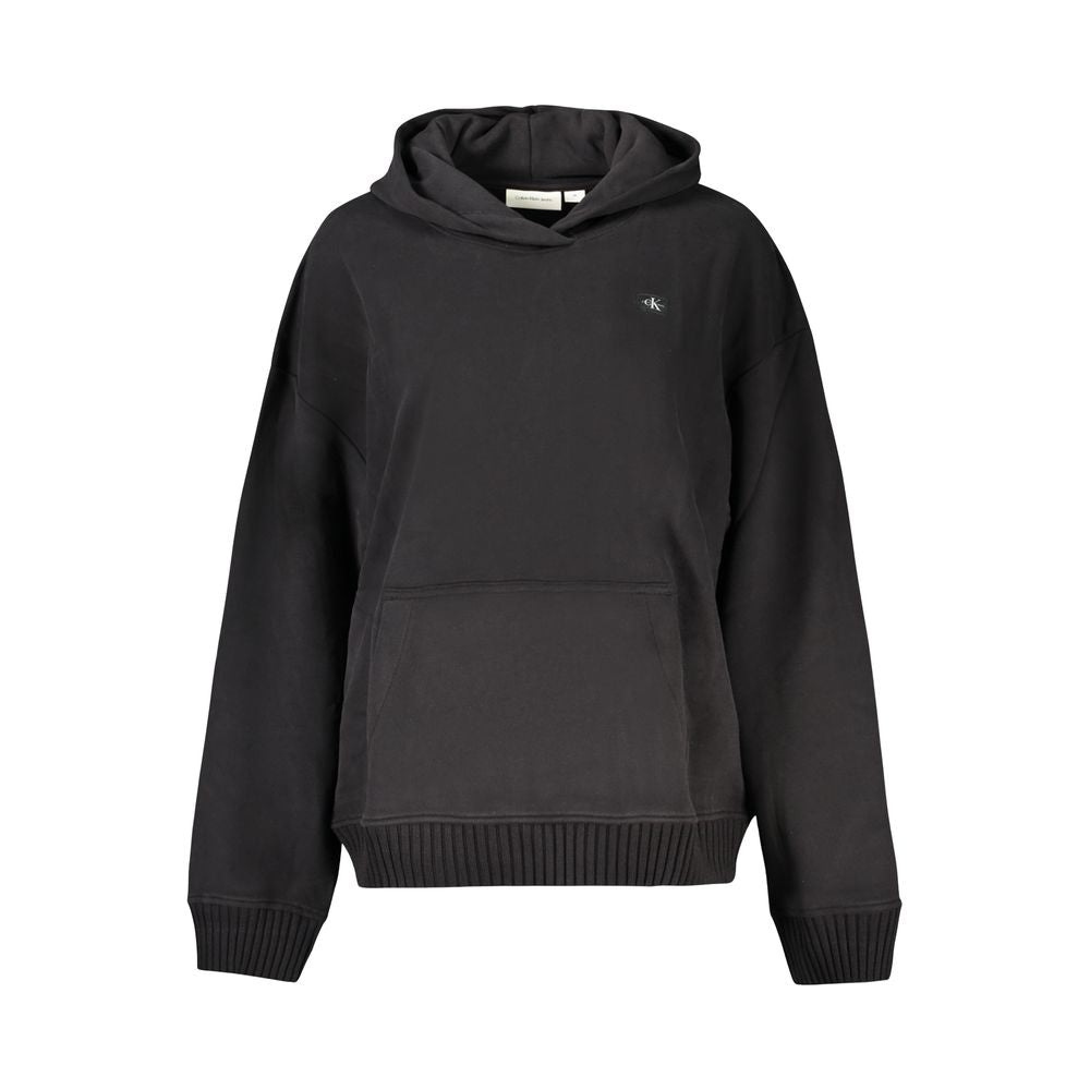 Black Cotton Women Sweatshirt - ventzia