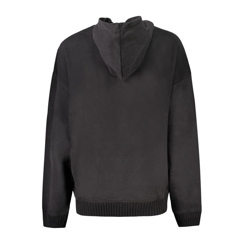 Black Cotton Women Sweatshirt - ventzia