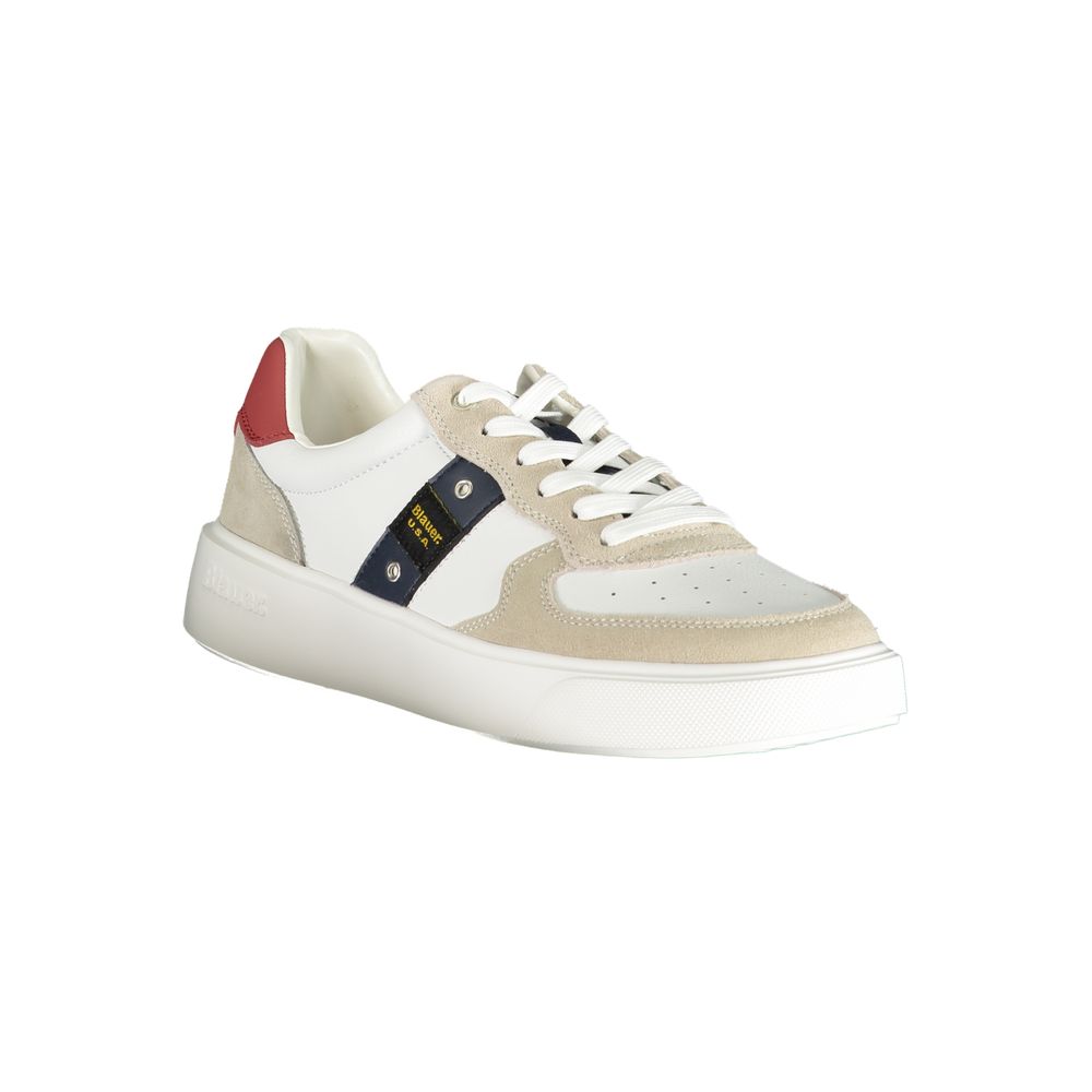 White Polyurethane Men Sneaker - ventzia