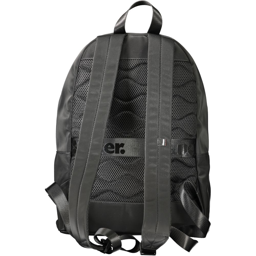 Black Polyester Men Backpack - ventzia