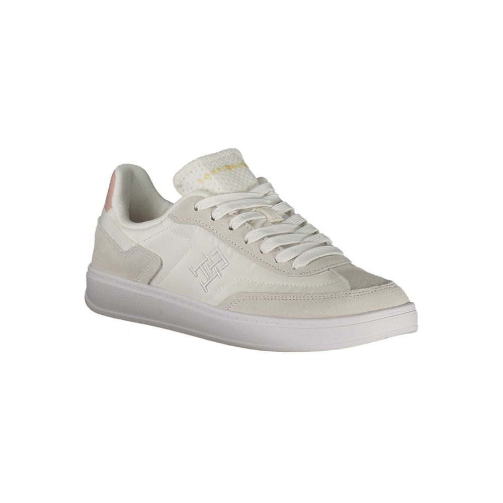 White Polyurethane Women Sneaker - ventzia