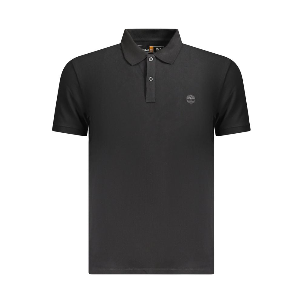 Black Cotton Men Polo Shirt - ventzia