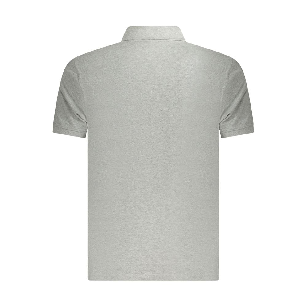 "Gray Cotton Men Polo Shirt" - ventzia