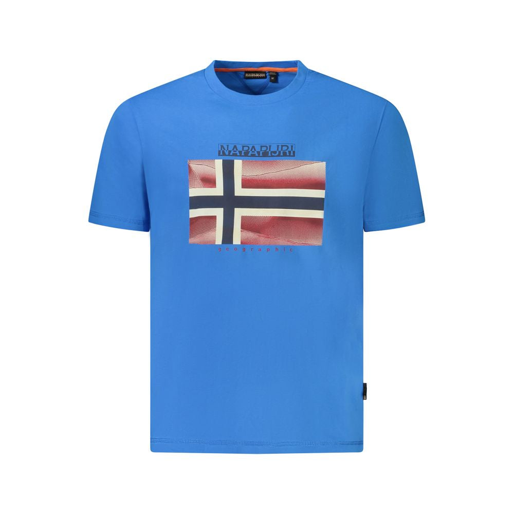 Blue Cotton Men T-Shirt - ventzia