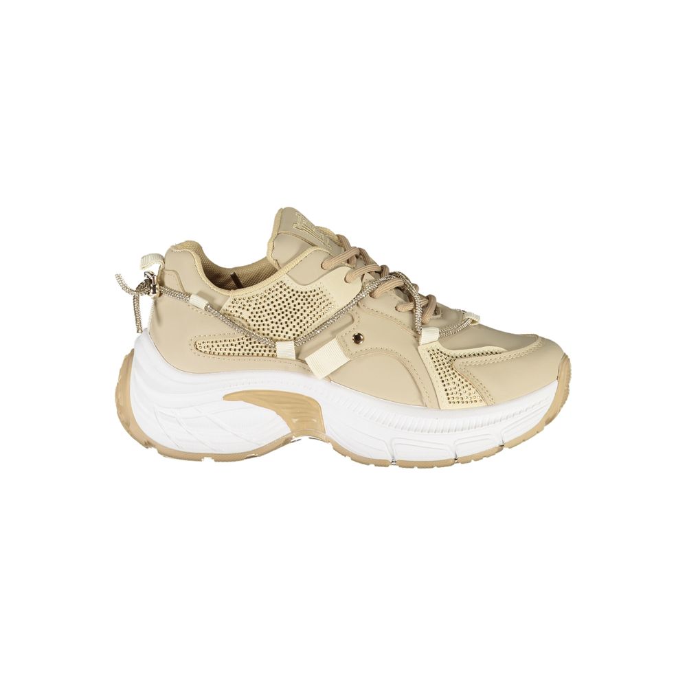 Beige Polyester Women Sneaker - ventzia