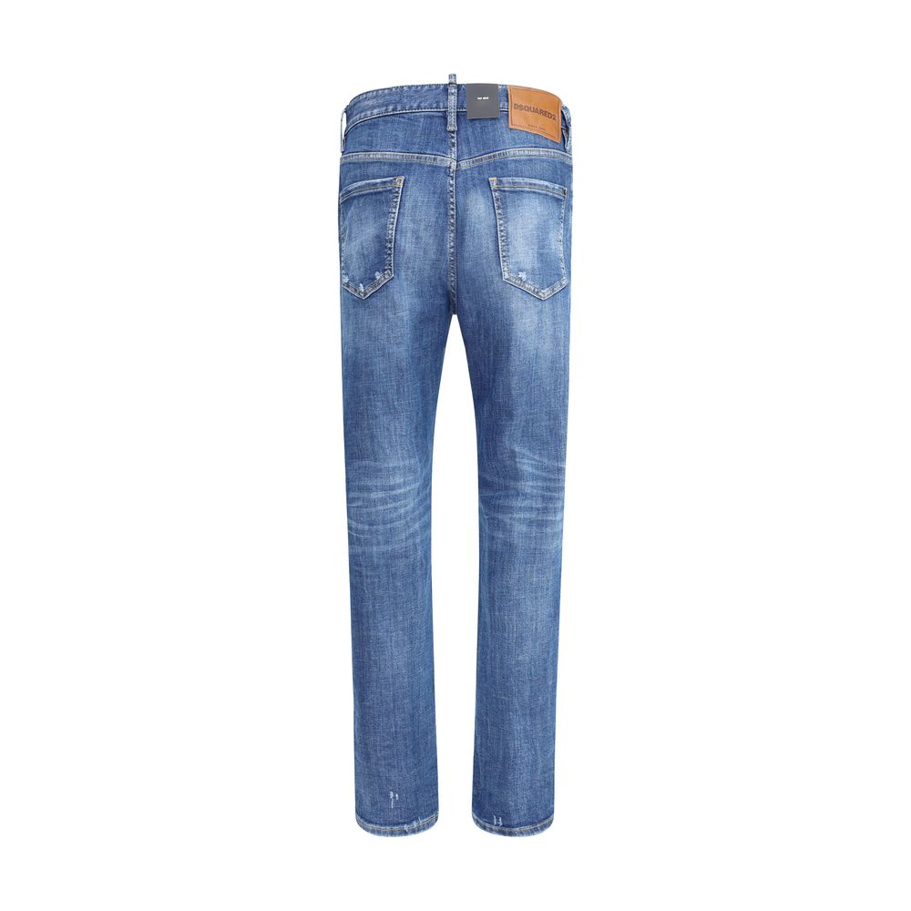 Blue Cotton Skinny Jeans - ventzia