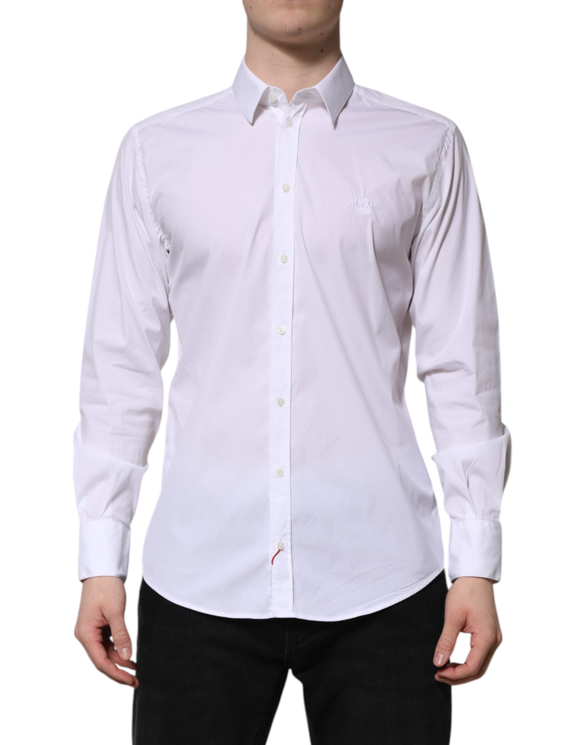 White Cotton MARTINI Long Sleeve Dress Shirt - ventzia