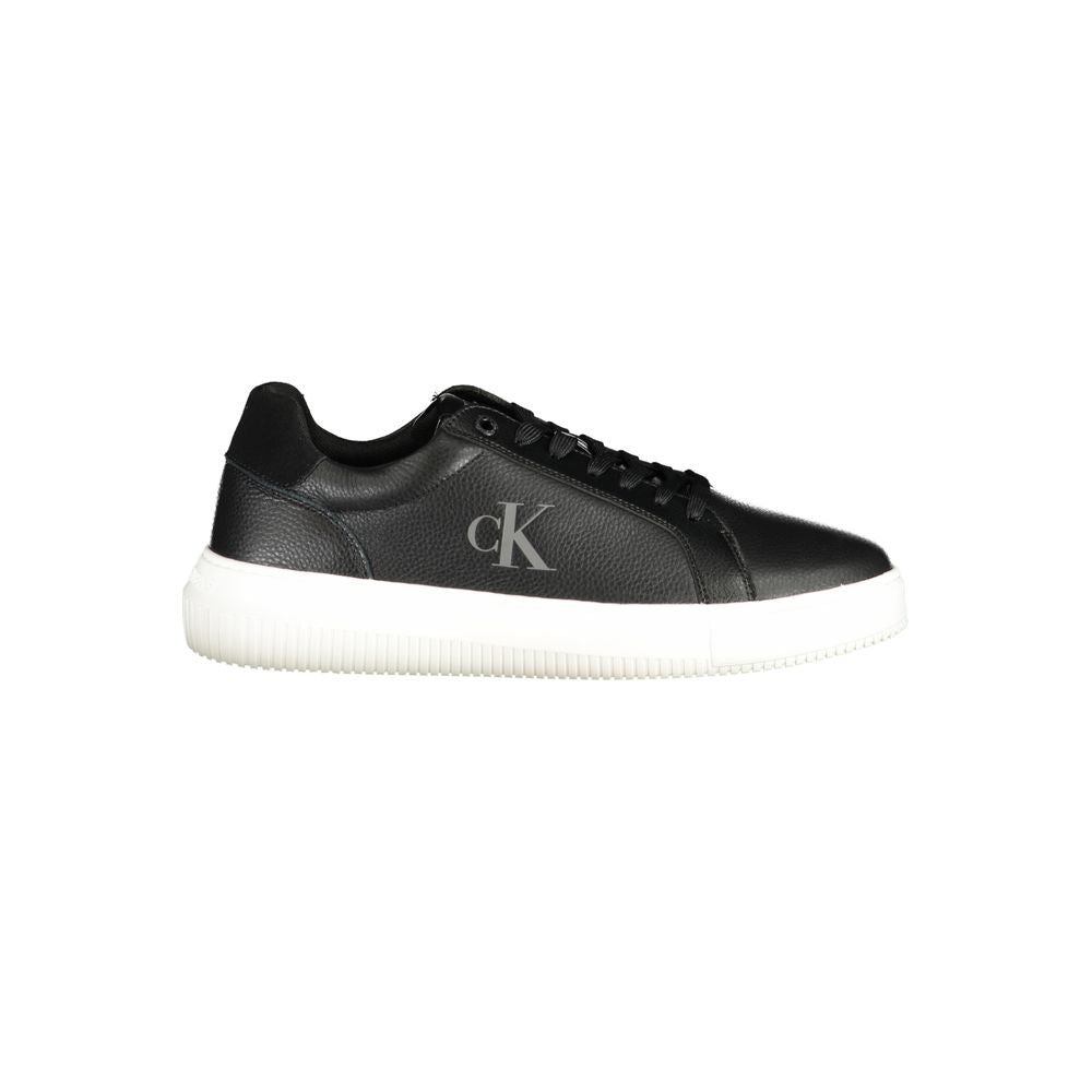 Black Polyurethane Men Sneaker - ventzia