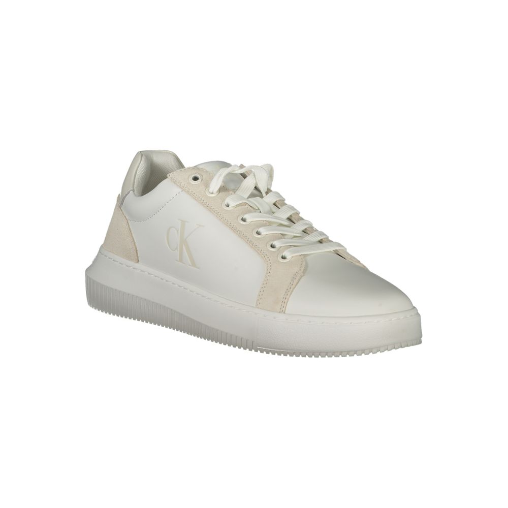 White Polyurethane Men Sneaker - ventzia