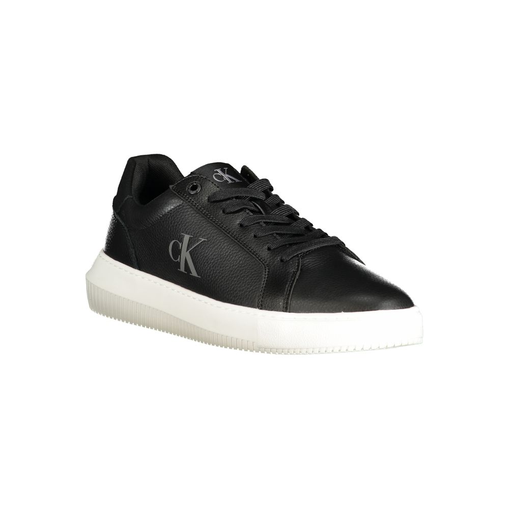 Black Polyurethane Men Sneaker - ventzia