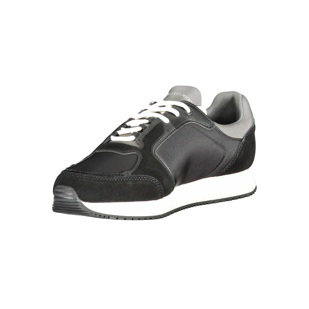 Black Polyurethane Men Sneaker - ventzia