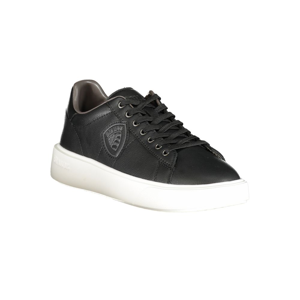 Black Polyurethane Men's Sneaker - ventzia