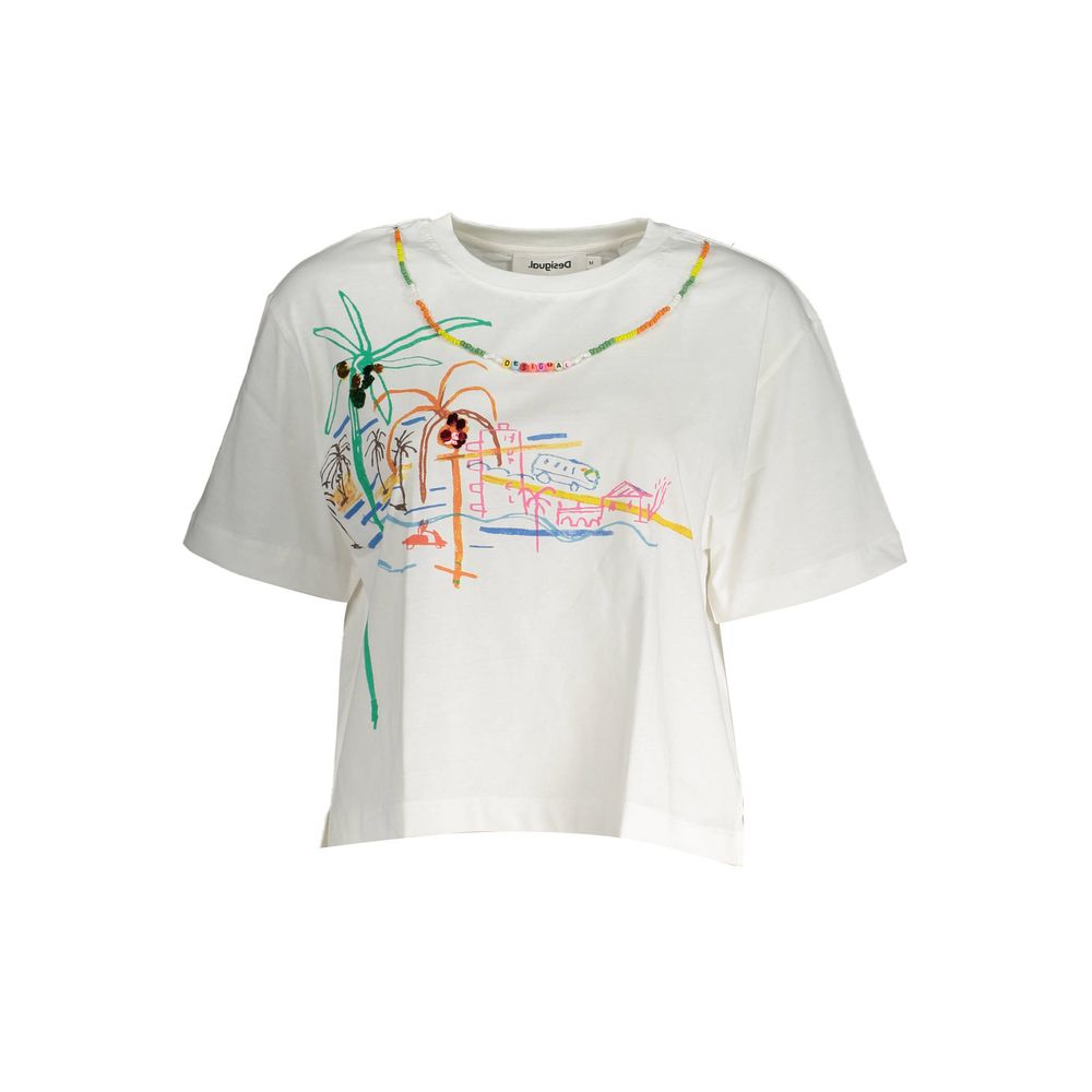 White Cotton Women T-Shirt - ventzia