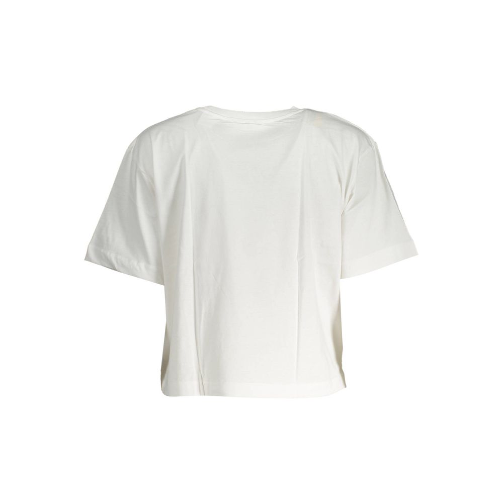 White Cotton Women T-Shirt - ventzia