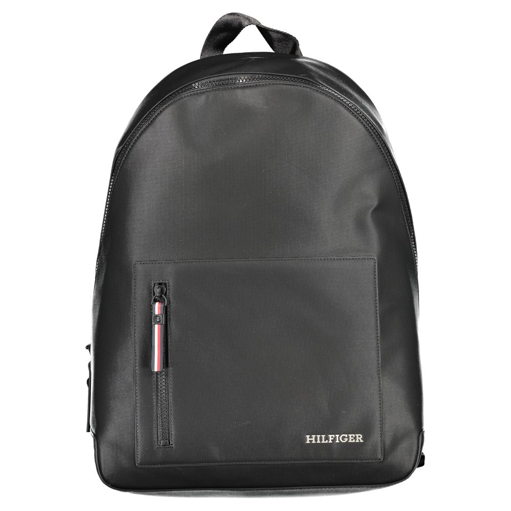 Black Polyurethane Men's Backpack - ventzia