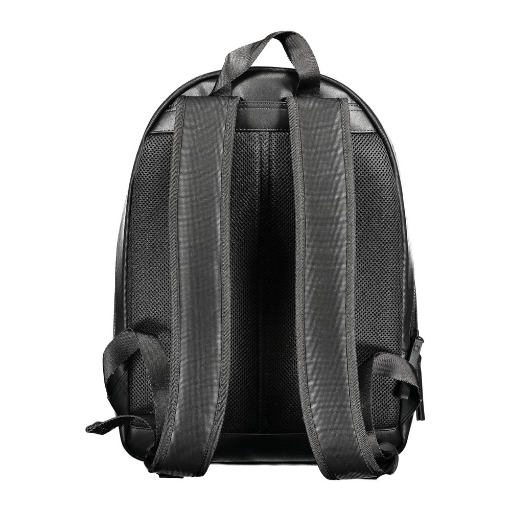 Black Polyurethane Men's Backpack - ventzia