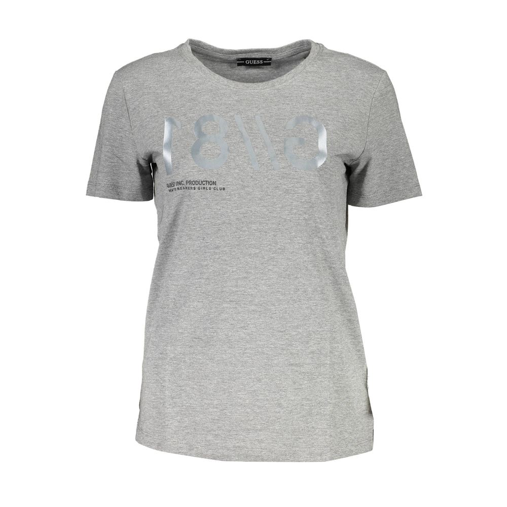 Gray Cotton Women T-Shirt - ventzia