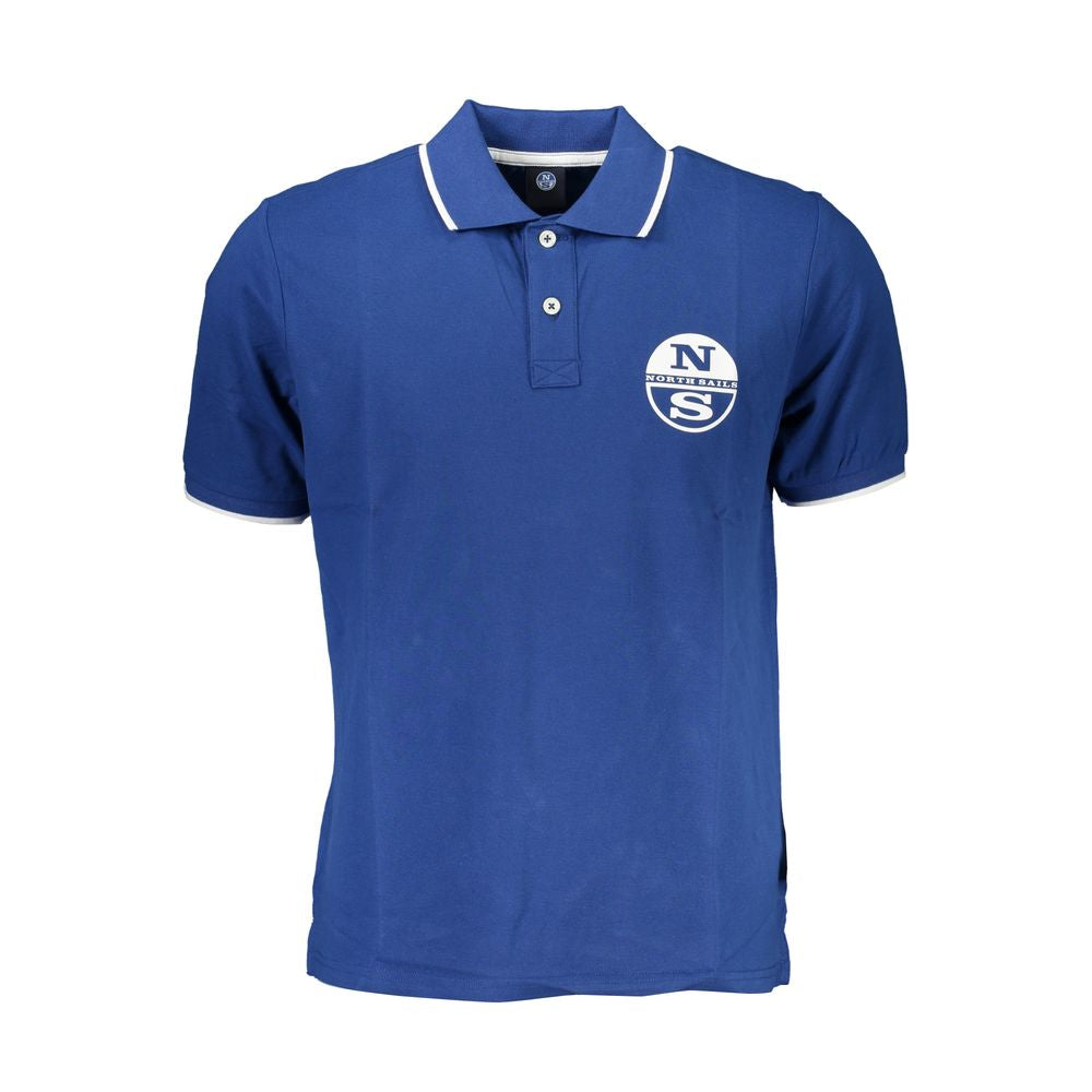 Blue Cotton Men Polo Shirt - ventzia