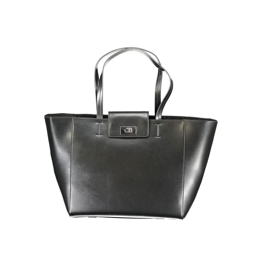 Black Recycled Polyester Women Handbag - ventzia