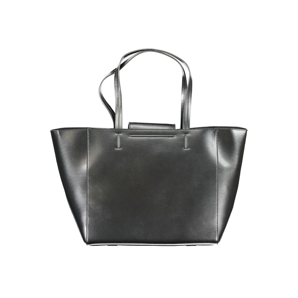 Black Recycled Polyester Women Handbag - ventzia