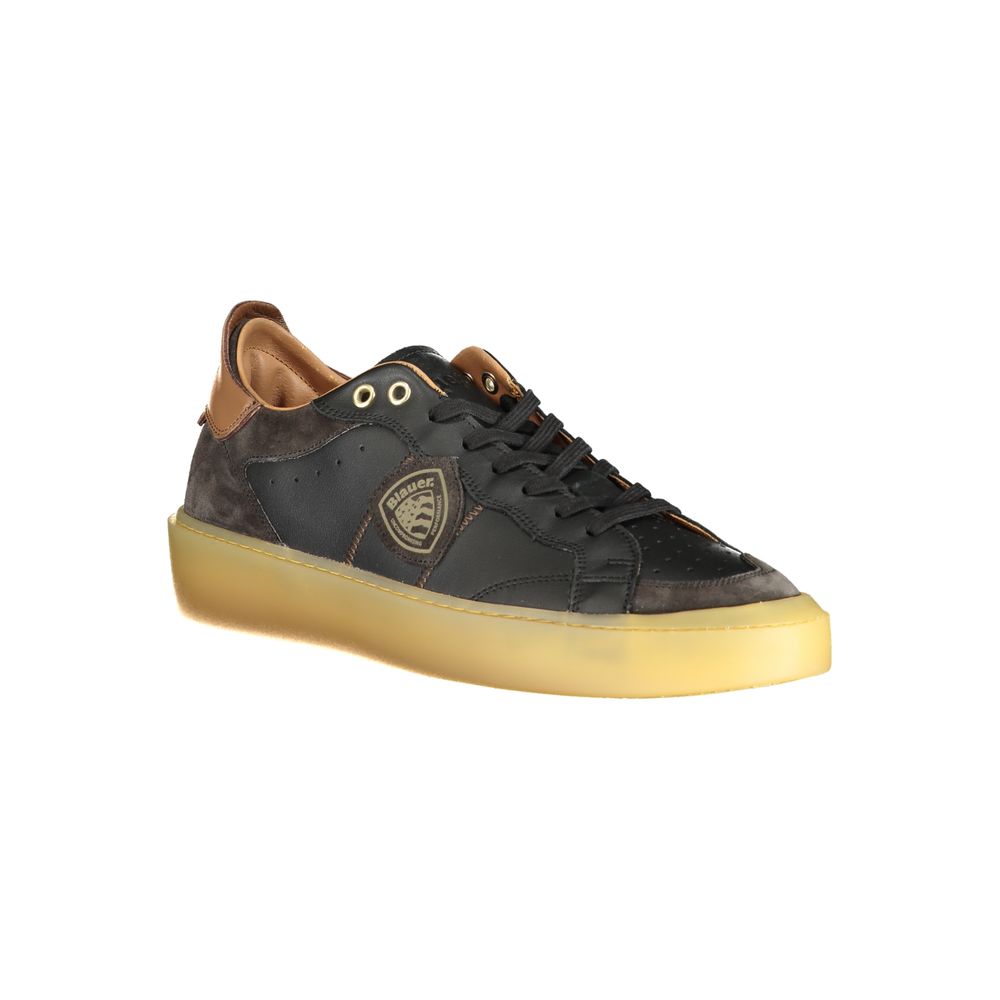 Nero Leather Men Sneaker - ventzia