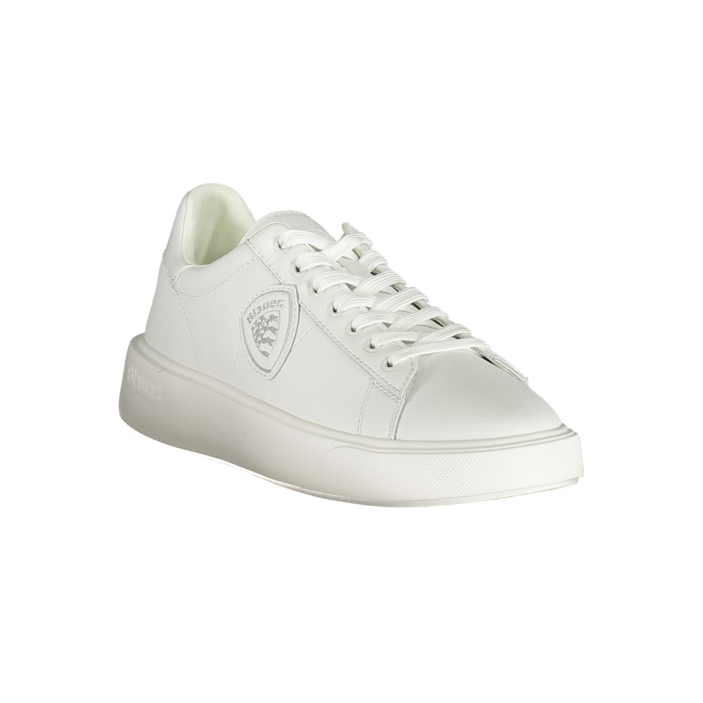White Polyurethane Men Sneaker - ventzia