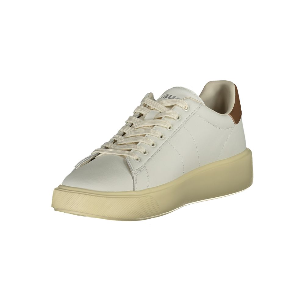 White Polyurethane Men Sneaker - ventzia