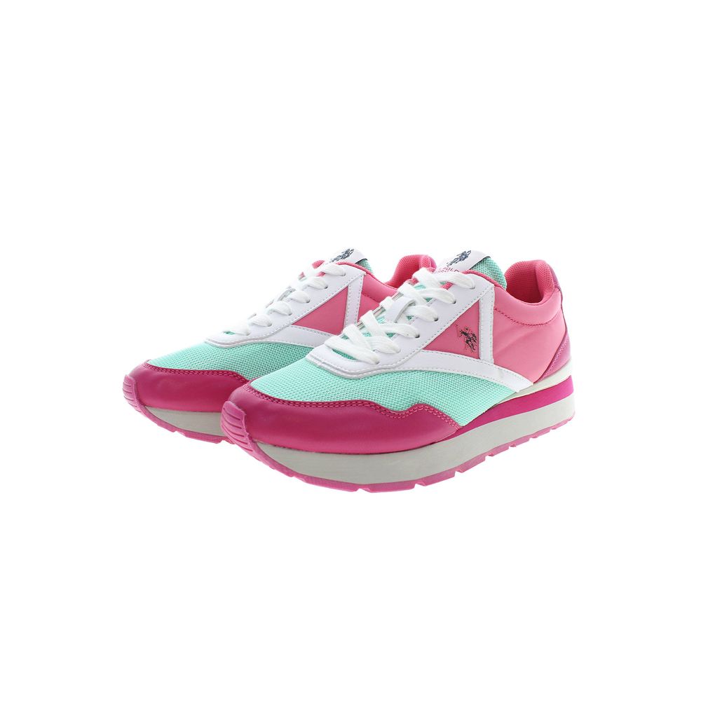 Pink Polyester Women Sneaker - ventzia