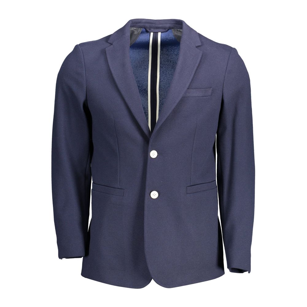 Blu Polyester Men's Jacket - ventzia