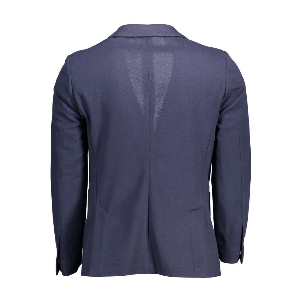 Blu Polyester Men's Jacket - ventzia