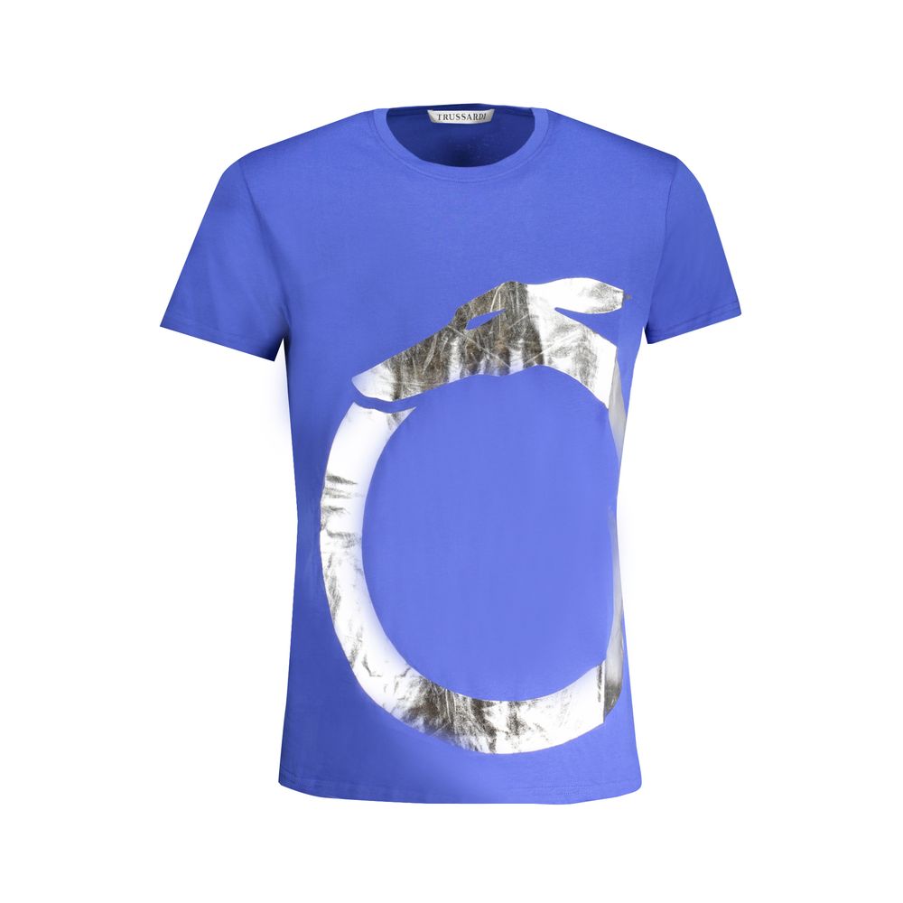 Blue Cotton Men T-Shirt - ventzia