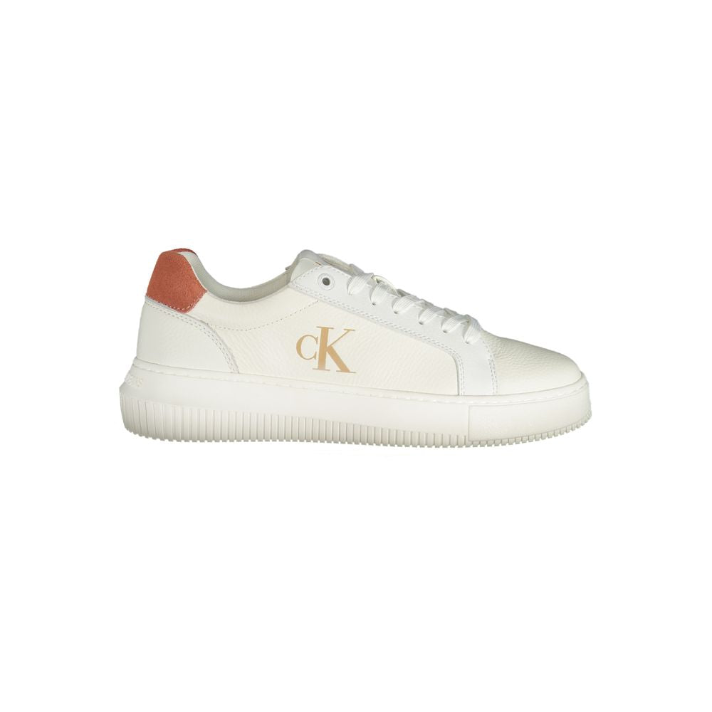 White Polyurethane Women Sneaker - ventzia