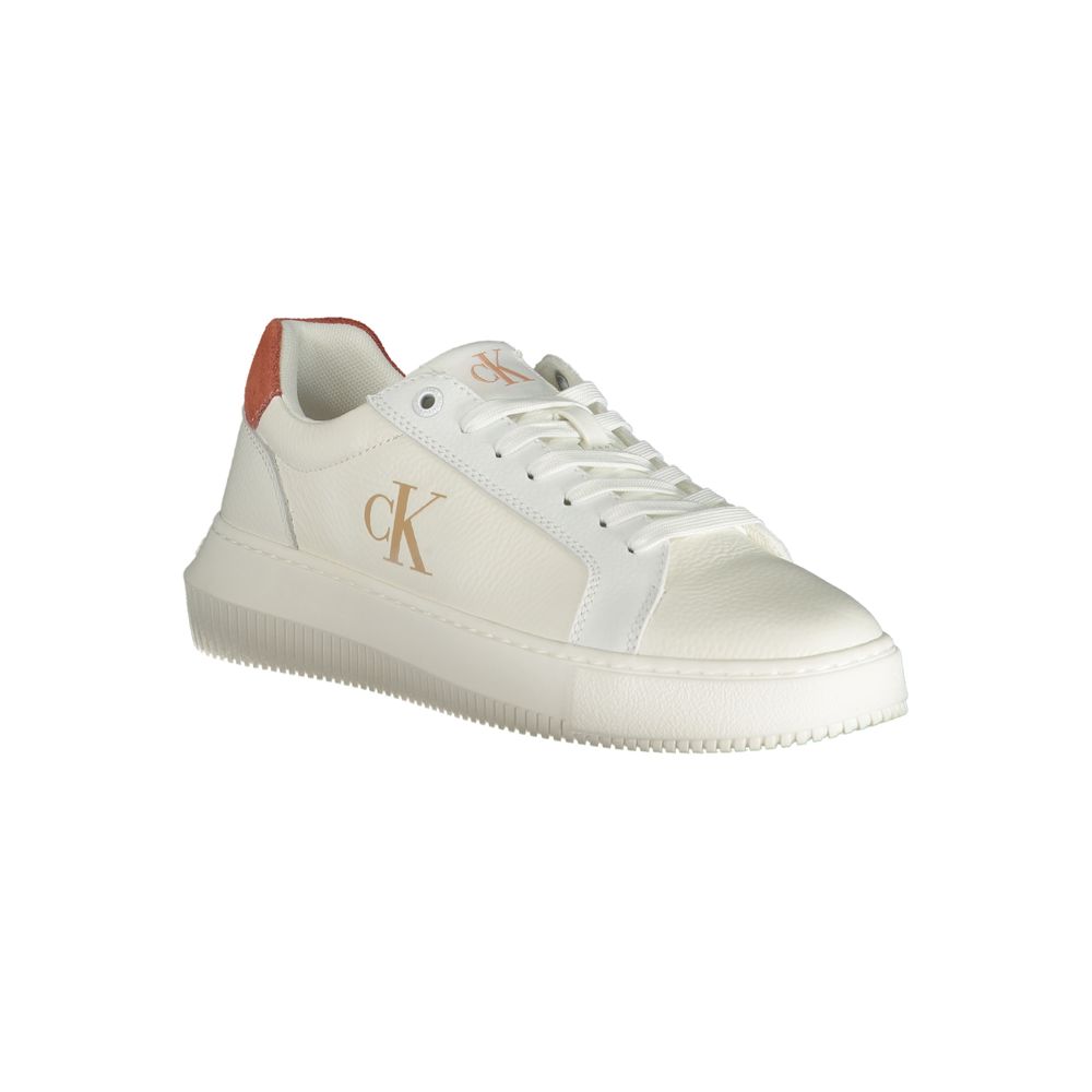 White Polyurethane Women Sneaker - ventzia