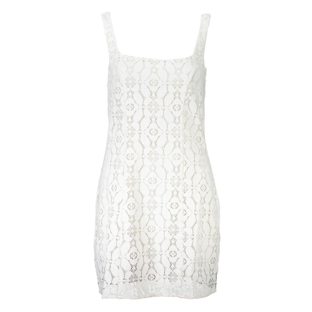 White Polyester Women Dress - ventzia