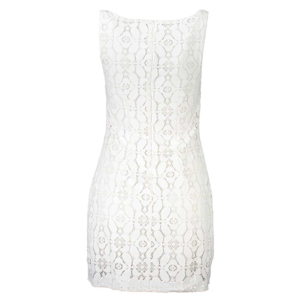 White Polyester Women Dress - ventzia
