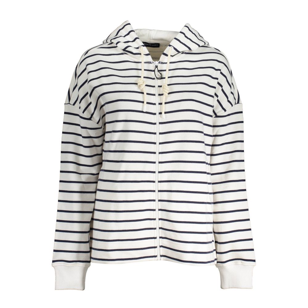 White Cotton Women's Hooded Sweater