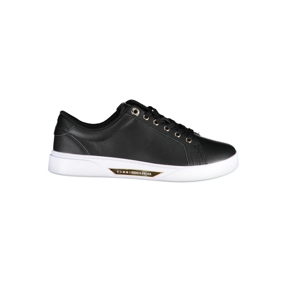 Black Leather Women Sneaker - ventzia